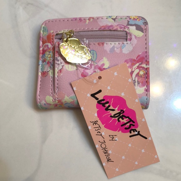 Betsey Johnson Luv Betsey Snap Card Wallet Pink Ditsy Floral Print NWT - Picture 5 of 13